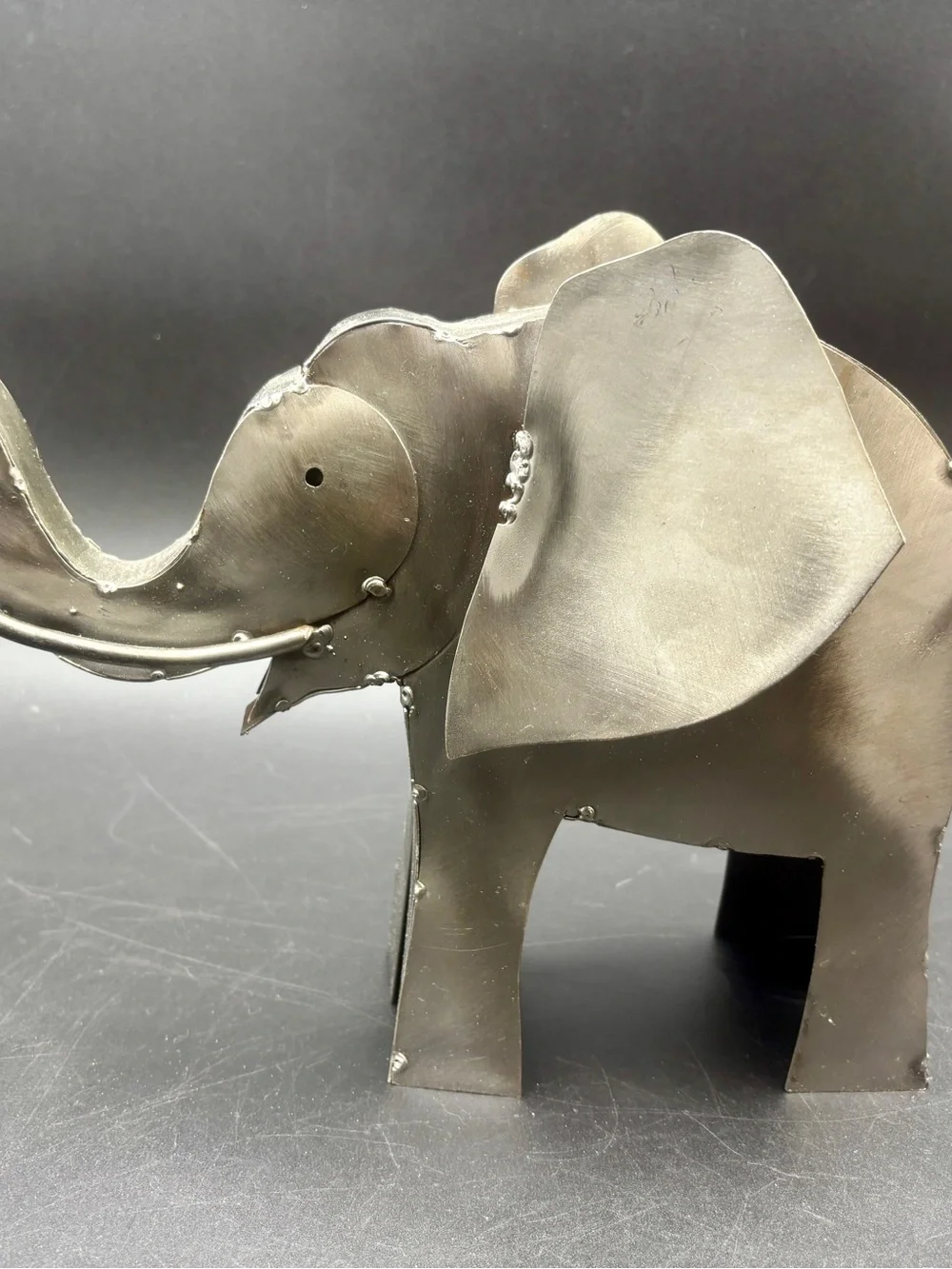 Nafe Iron Works Metal Elephant Sculpture - Handcrafted Riveted Art - Great Cond